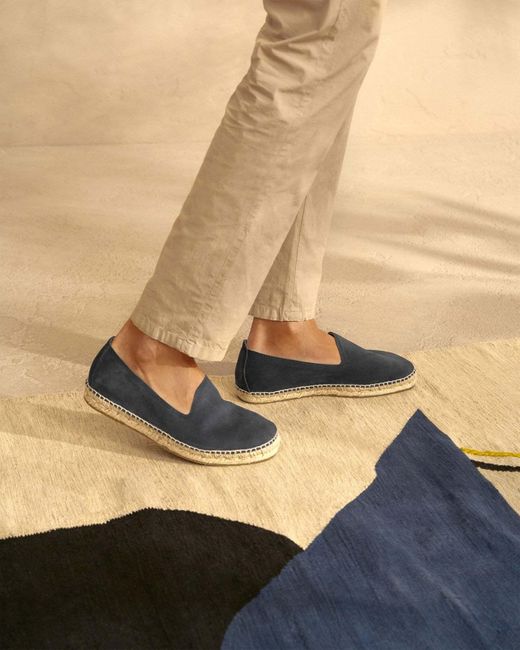 Manebí Blue Slip-On Leather Espadrilles for men