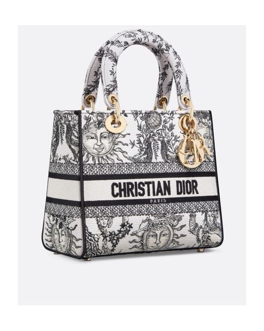 Dior White Medium Lady D-Lite Shoulder Bag
