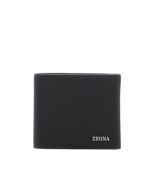 Zegna Black Logo-Plaque Bi-Fold Wallet for men