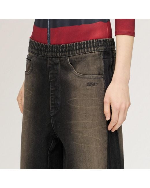 Adidas Gray X Avavav Elasticated-Waist Faded-Wash Jeans