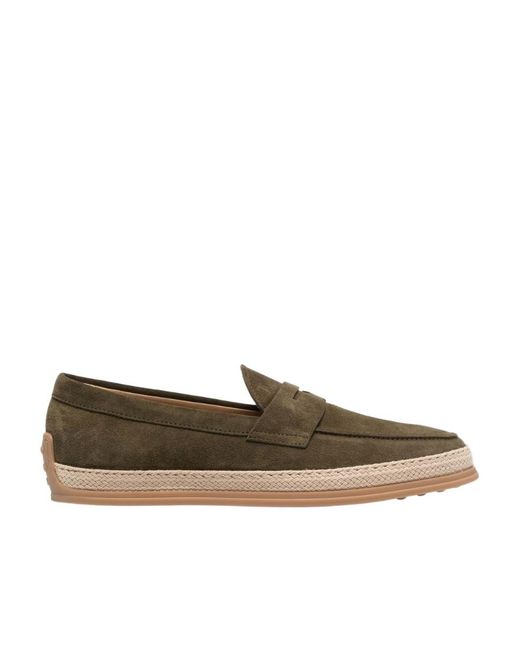 Tod's Brown Almond-Toe Slip-On Loafers for men