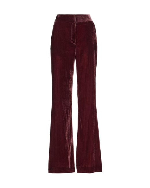 Veronica Beard Lebone High-Rise Velvet Flared Pants