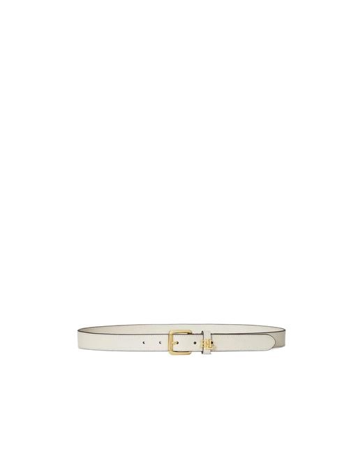 Ralph Lauren White Lauren Logo Buckle Belt