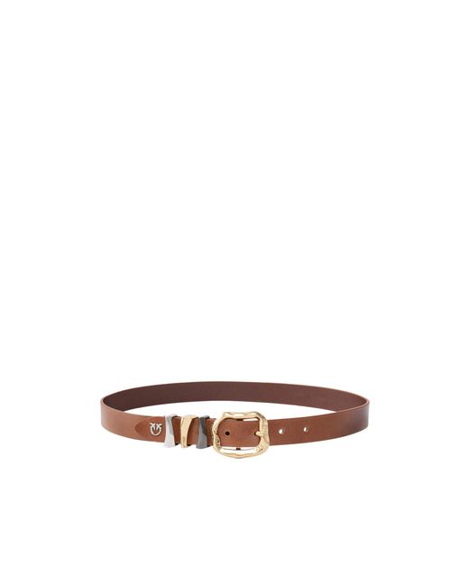 Pinko White Love Bird Buckle Belt