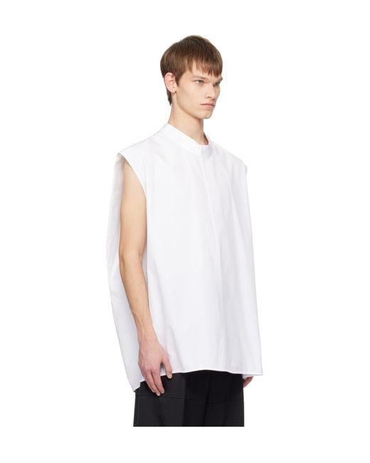 Jil Sander White Button Sleeveless Vest for men