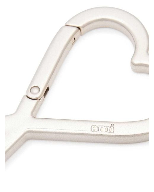 AMI Metallic Heart Logo Keychain for men