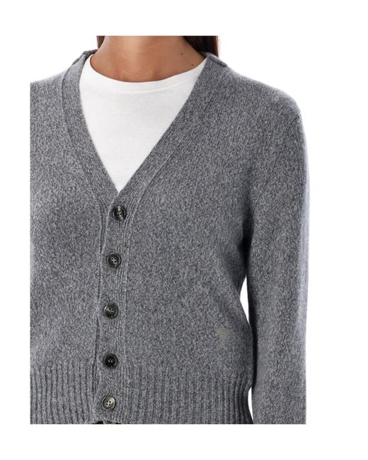 AMI Gray Long Sleeved Button-Up Cardigan