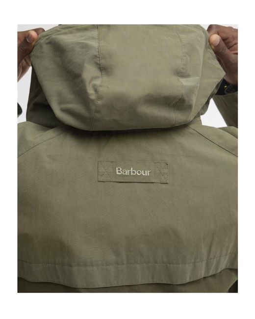Barbour Green Logo-Embroidered Coat for men