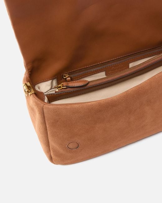 Pinko Brown Logo-Appliqué Flap Shoulder Bag
