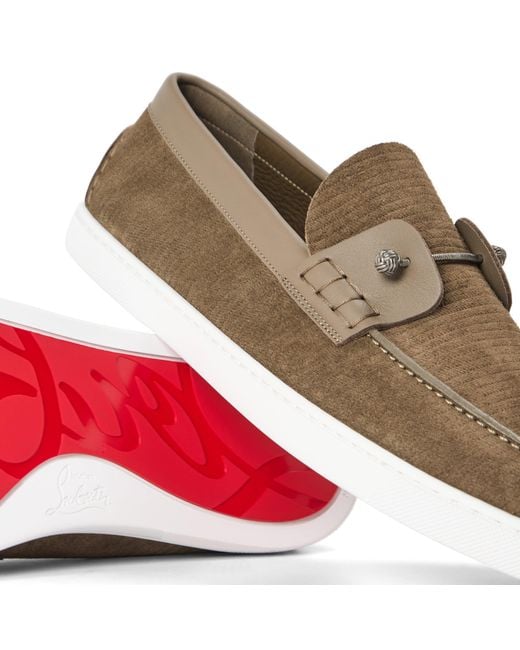 Christian Louboutin Brown Slip-On Loafers for men
