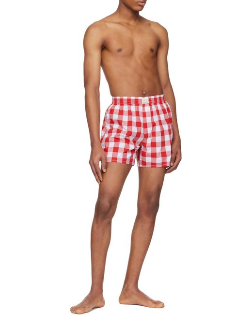 ERL Red Patterned Shorts for men