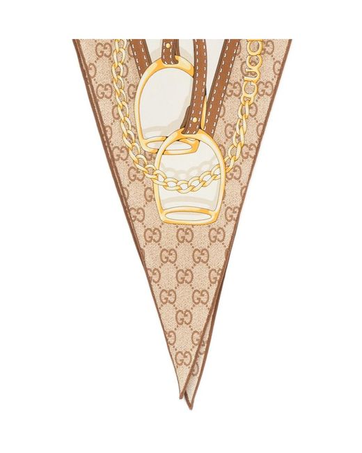 Gucci Metallic Gg Supreme Horsebit Printed Scarf-Style Belt