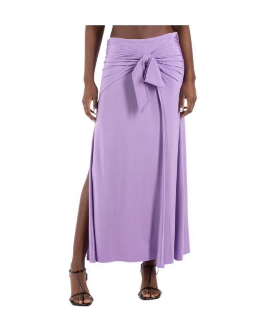 Rabanne Purple Jersey Maxi Skirt