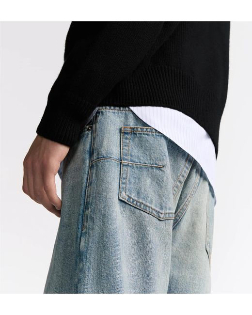 Dior Blue Logo Patch Straight-Leg Jeans for men
