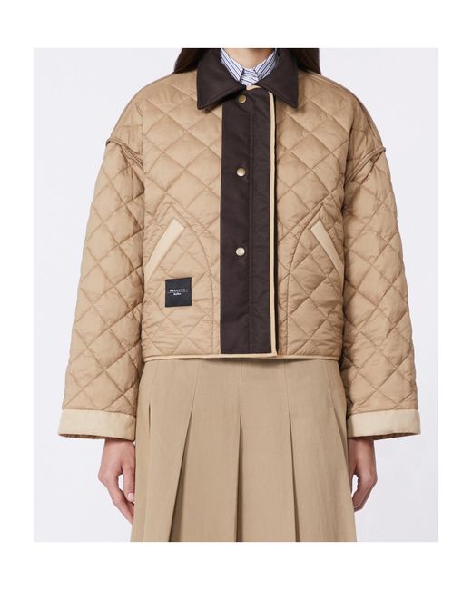 Weekend by Maxmara Natural Quilted Button-Up Coat