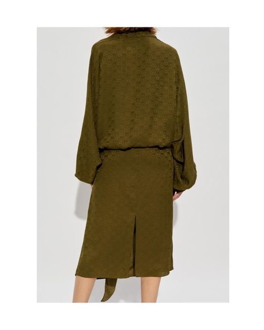 Ferragamo Green Long-Sleeved Dress