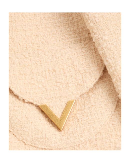 Valentino Natural Logo Plaque Button Embellished Jacket
