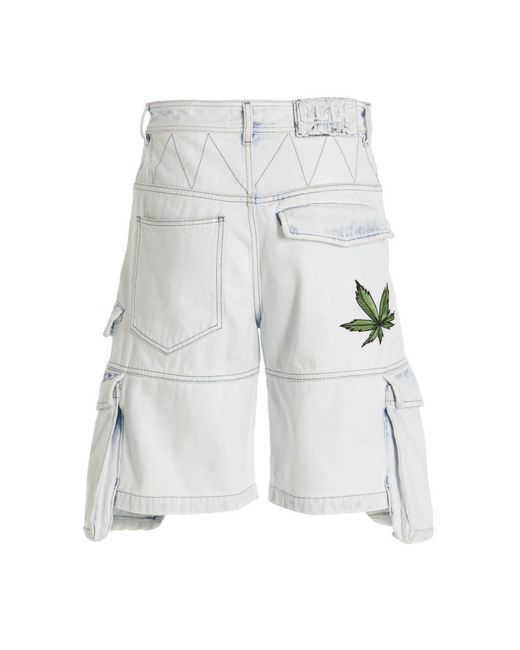 Gcds White Logo Shorts for men