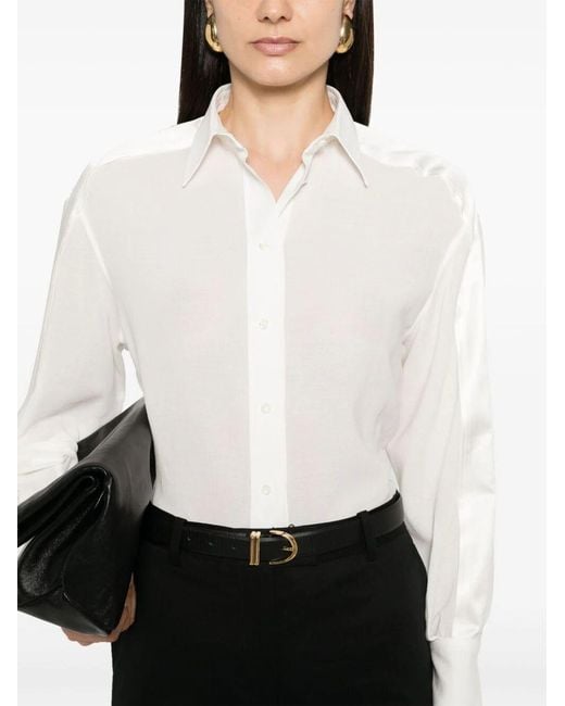 Brunello Cucinelli White Twill Cotton Shirt