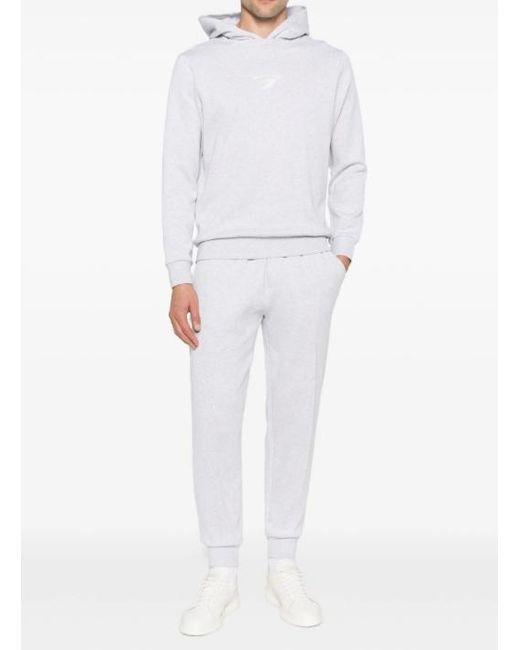 Eleventy White Drawstring Cuffed Track Pants for men