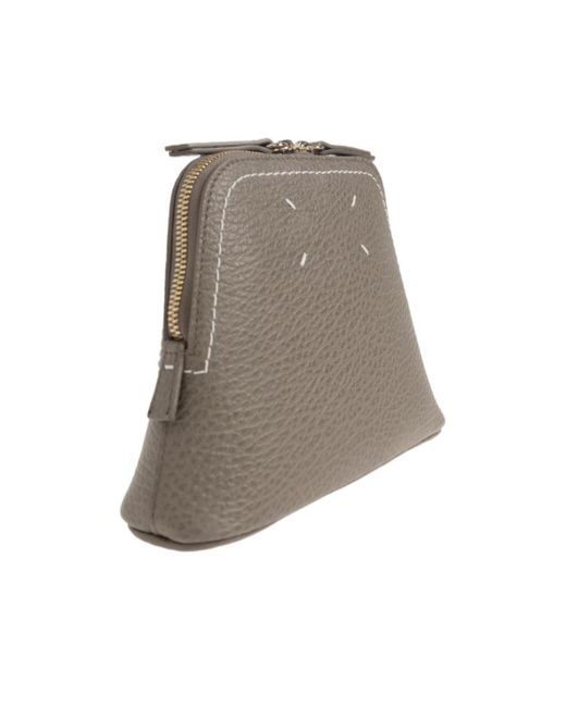 Maison Margiela Brown 5Ac Leather Wash Bag for men
