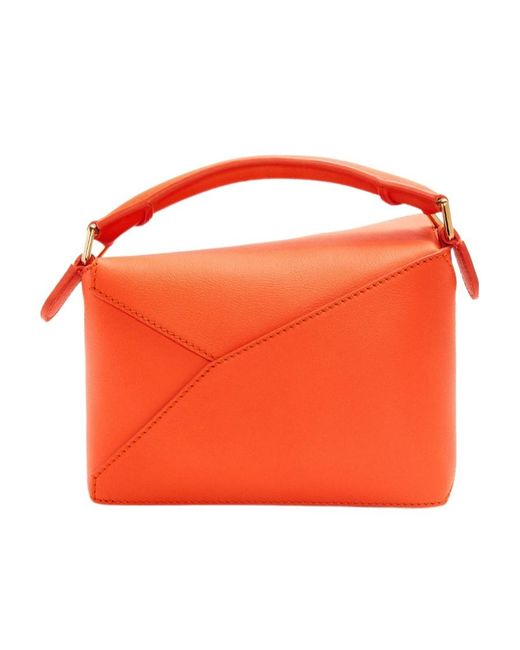 Loewe Orange Mini Puzzle Top Handle Bag