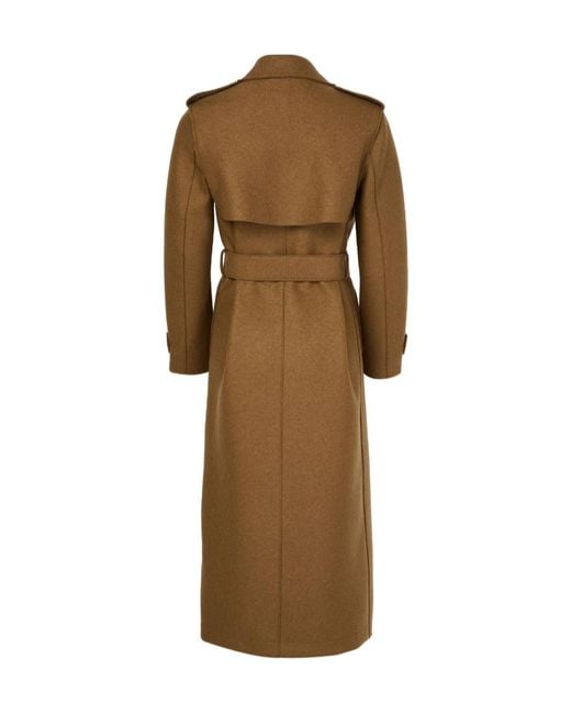 Harris Wharf London Natural Double-Stitched Long Trench