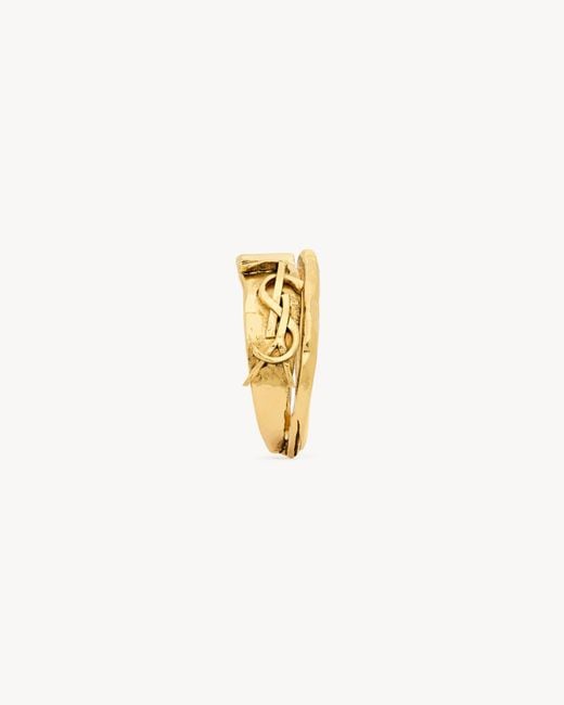 Saint Laurent Metallic Cassandre Double Cuff