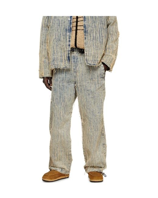 DIESEL Gray D-Martial Frayed-Detail Jeans for men