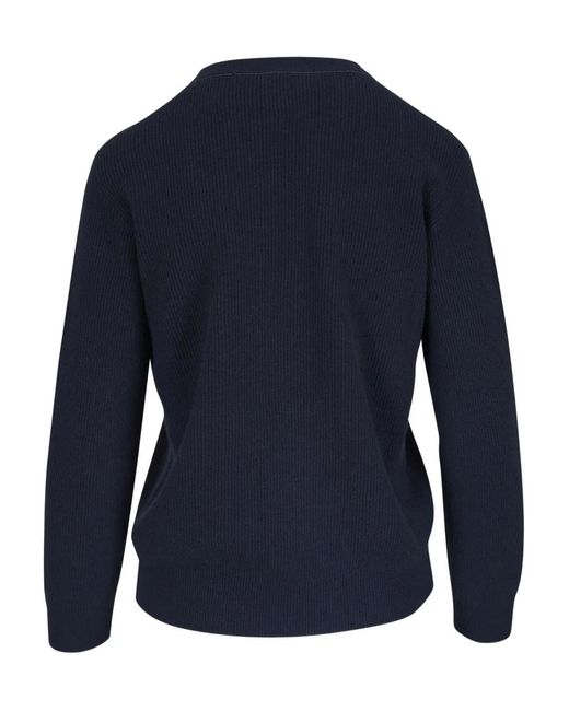 Brunello Cucinelli Blue Long-Sleeved Knitwear