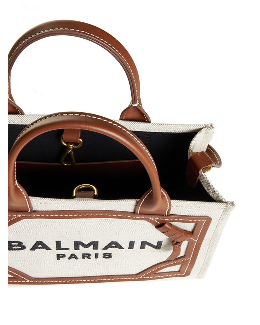 Balmain White B Army Small Tote Bag