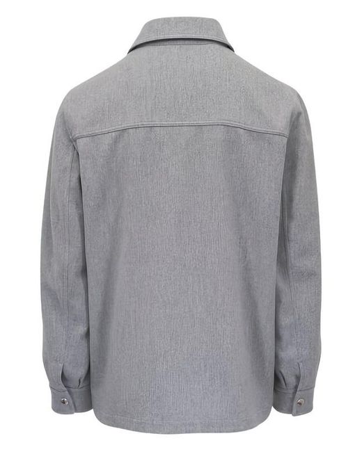 Brunello Cucinelli Gray Long-Sleeved Casual Jacket for men