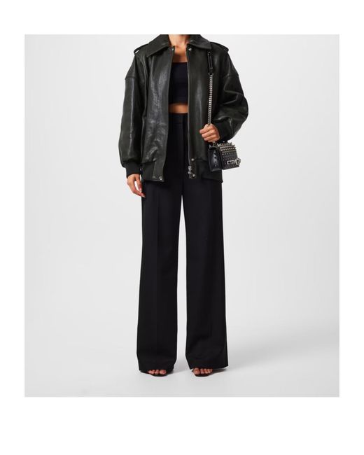 McQueen Black Aviator Bomber Jacket