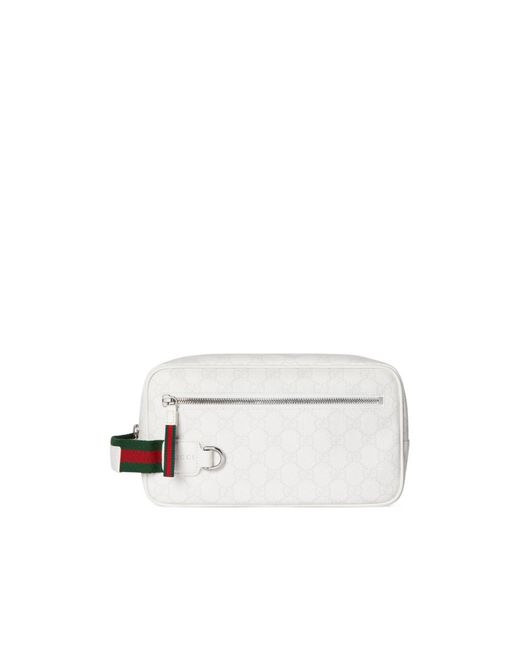 Gucci White Medium Gg Toiletry Case