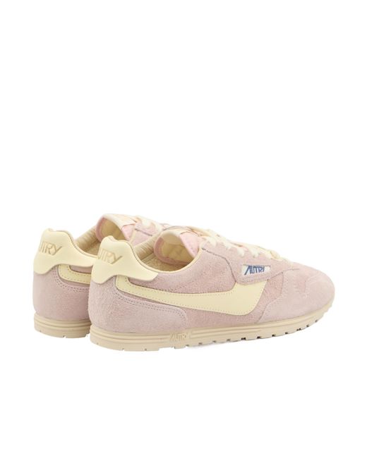 Autry Pink Windspin Lace-Up Sneakers