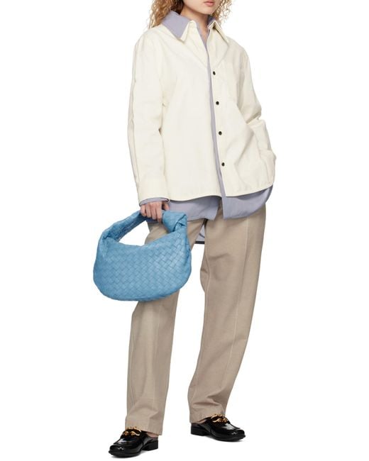 Bottega Veneta White Printed Leather Casual Pants