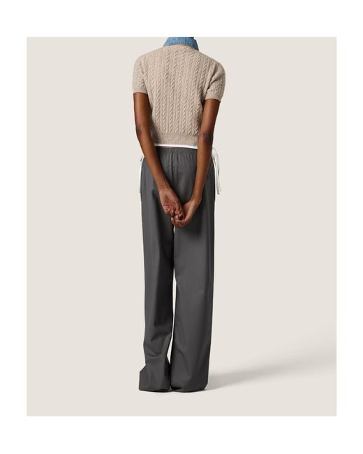 Miu Miu Natural Wool And Cashmere Knit Sweater