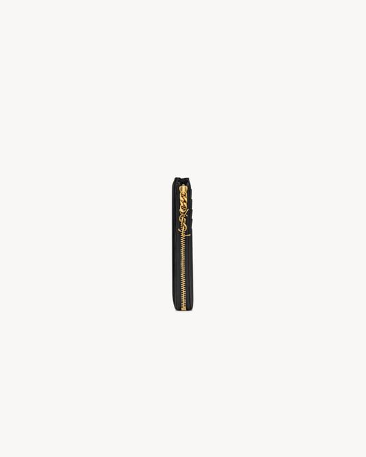 Saint Laurent Black Zipper Card Holder