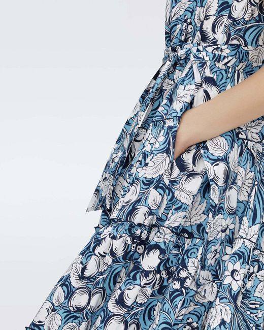 Diane von Furstenberg Blue Short Sleeve Dress