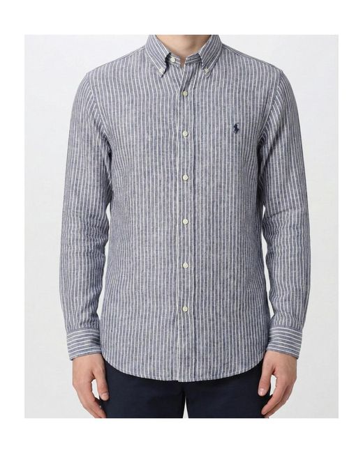 Polo Ralph Lauren Gray Striped Button-Down Shirt for men