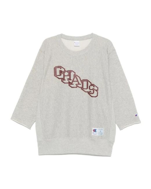 Undercover White X Champion Cotton Sweatshirt for men