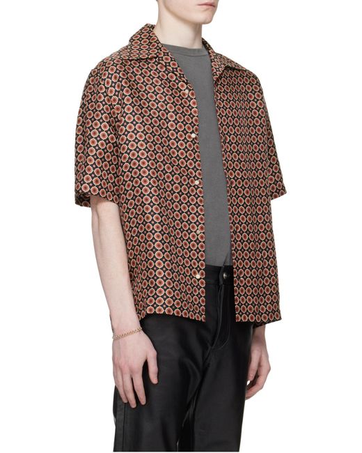 Amiri Black Patterned Short-Sleeve Shirt for men