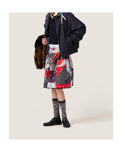 Miu Miu Blue Reversible Bomber Jacket