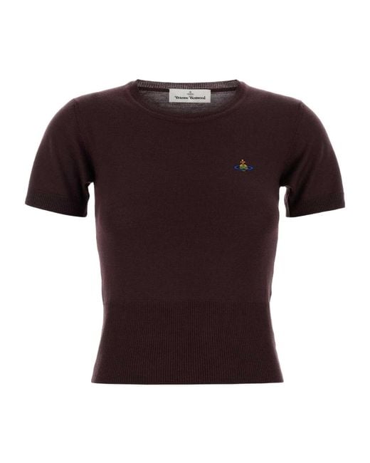 Vivienne Westwood Black Bea Short-Sleeve Knitted Top