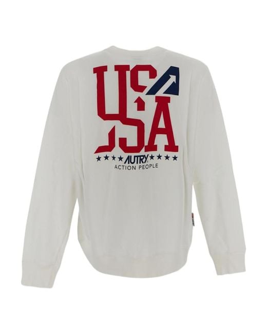 Autry Gray Logo Printed Crewneck Sweatshirt for men