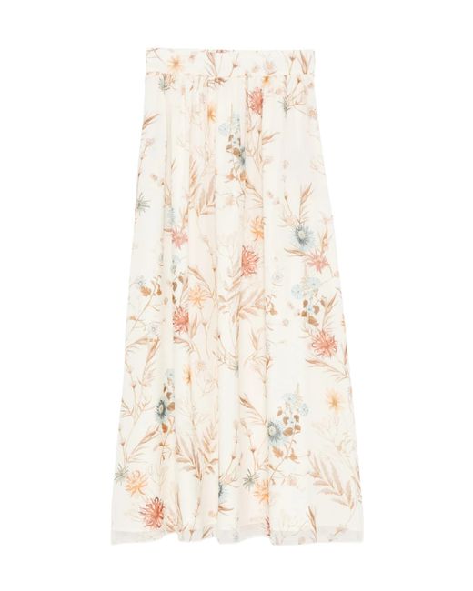 Eleventy Natural Floral Maxi Skirt