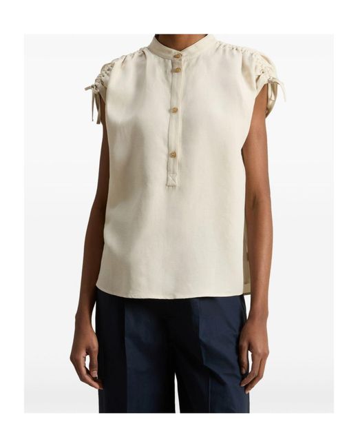 Woolrich Natural Short-Sleeved Drawstring Shirt