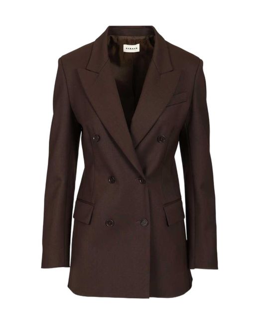 P.A.R.O.S.H. Brown Peaked Double-Breasted Blazer