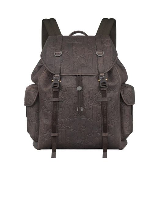 Dior Gray Hit The Road Backpack With Flap for men