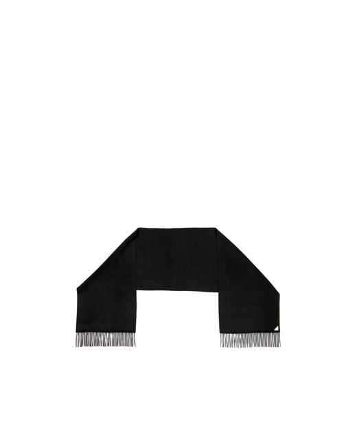 Prada Black Logo Midweight Scarf